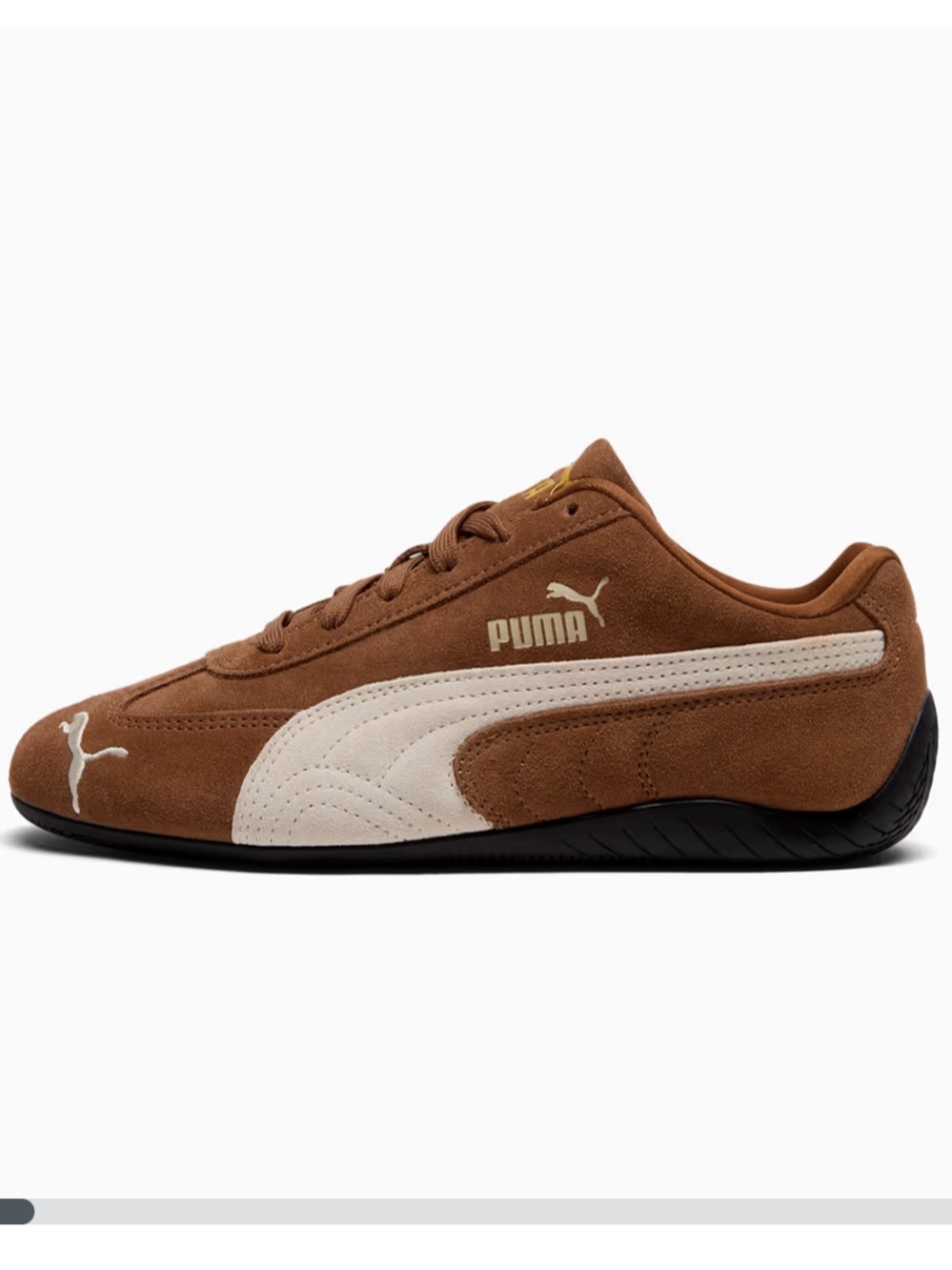 Puma Speedcat OG Suede Sneakers in Brown and Cream - Picture 2 of 10